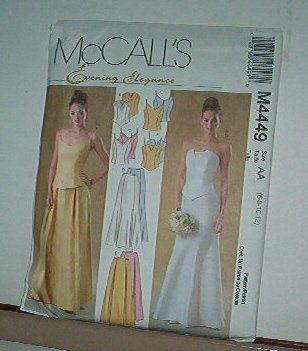 Sewing Pattern McCall's M4449 Formal Two Piece gown with variations sie 6-12
