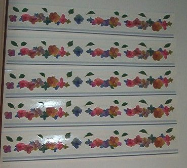 Scrapbooking - Stickers - 5 each - Stripes and pretty flowers