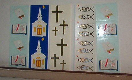 Scrapbooking - Bible, Church, Cross - 2 X 6.5" - New - Stickers