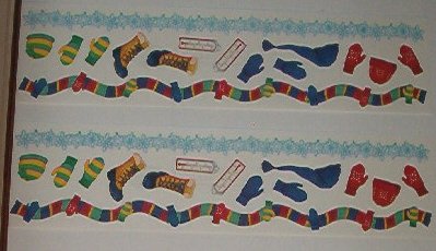 Scrapbooking - Stickers - 3 Strips winter gear 12 X 3"
