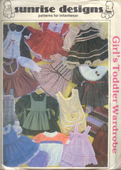 Sewing Pattern Sunrise Design Girl's Toddler Wardrobe Sizes 1T-4T
