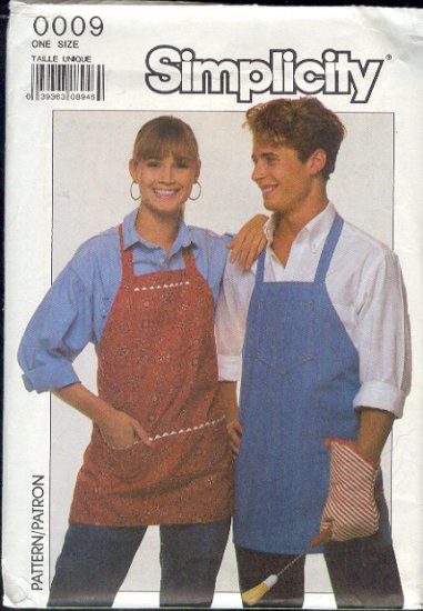 Sewing Pattern Simplicity 0009 Easy Apron for men and women All sizes