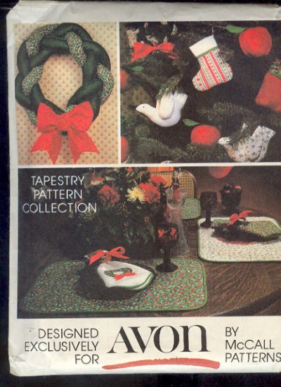 Sewing Pattern McCall's 5380 Christmas tapestry Collection for Avon