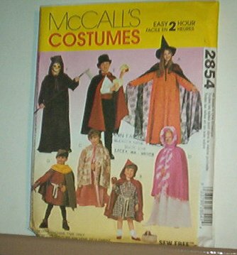 Sewing Pattern McCalls 2854 Variety of costumes for kids includes all sizes