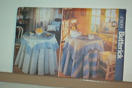Sewing Pattern Butterick 4909 Tableclothes pillows placemats chair seats +