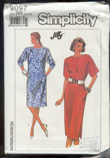 Sewing Pattern Simplicity 9097 Practical Dress Sizes 14 - 20