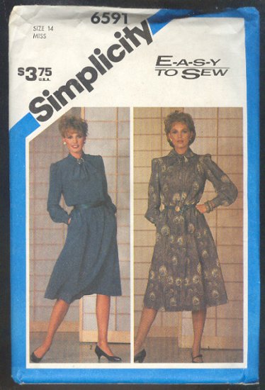 Sewing Pattern Simplicity 6591 Stylish Shiftwaist Dress Size 14
