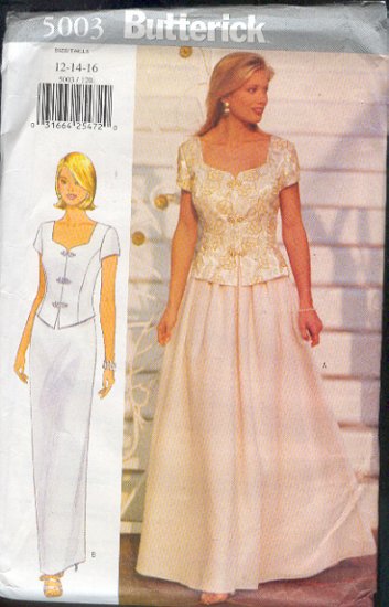 Sewing Pattern Butterick 5003 Two Piece Formal Size 12- 14- 16