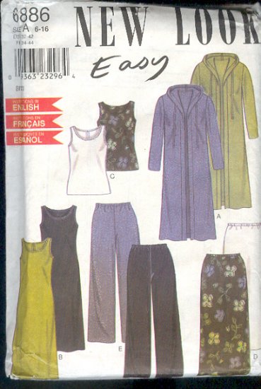 Sewing Pattern New Look 6886 Mix and Match Separates Sizes 6 - 16