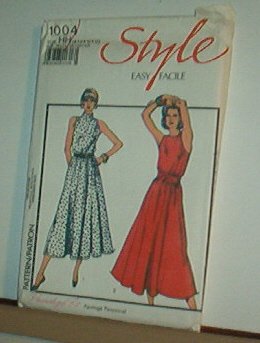 Sewing Pattern Style 1004 Sleeveless summer dress narrow shoulder full skirt Sz 6-12