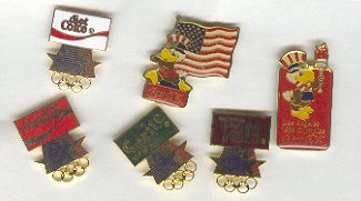 Pin - Collector Pins - Olympic Games 1984 Los Angeles - Coca Cola 6 pins