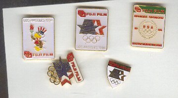 Pin - Collector Pins - Olympic Games 1984 Los Angeles - Fuji Film 5 each