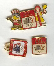 Pin - Collector Pins - Olympic Games 1984 Los Angeles -McDonald's 3 Pins