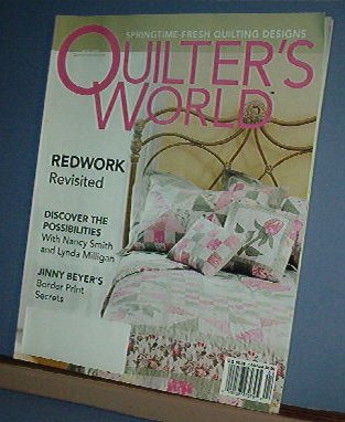 Magazine - Quilter's World April 2004 Redwork, Border Prints
