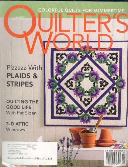 Magazine - Quilter's World Plaids and Stripes, Attic Windows June 2004
