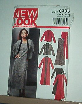 New Look Sewing Pattern 6305 Ensemble Dress Jacket coat Size 10 -22