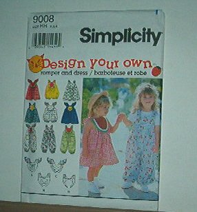 Sewing Pattern Simplicity Child 9008 Dress romper size 2 3 4