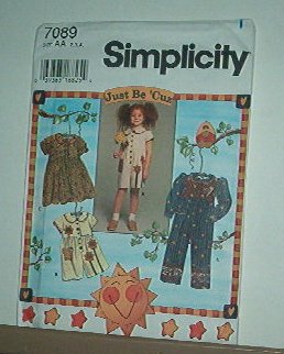 Sewing Pattern Simplicity Child 7089 Stylish dress and rompers Size 2 3 4