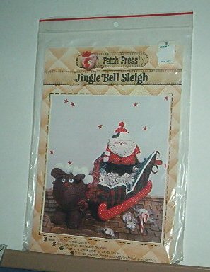 Sewing Pattern Patch Press Jingle Bell Sleigh w Santa