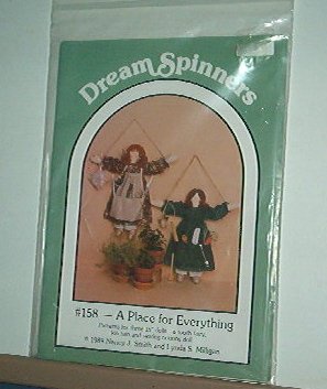 Sewing Pattern, Dream Spinners Hanging Dolls with pocket aprons for notions, tools, etc