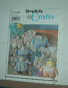 Sewing Pattern, Simplicity 7089 Fat Animals and Doll, 17" & Clothes