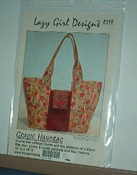 Sewing Pattern Lazy Girl Designs 118 GRACIE BAG Vintage style 10 X 15 flat closure 6 inside pockets