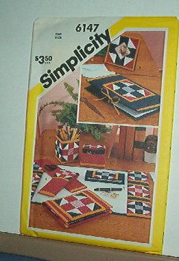 Sewing Pattern Simplicity 6147 Quilted Desk Accessories One Size