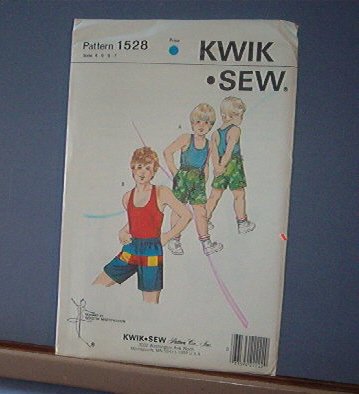 Kwik Sew Sewing Pattern 1528 Boy's Tank Top and Shorts Sizes 4 - 7