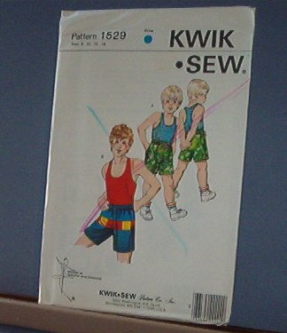 Kwik Sew Sewing Pattern 1528 Boy's Tank Top and Shorts Sizes 8 - 14