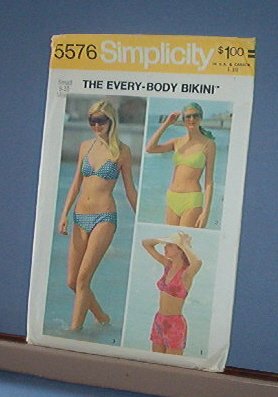 Sewing Pattern Simplicity 5576 Two Piece Swim Suits Sizes 8 & 10 Basic & Easy