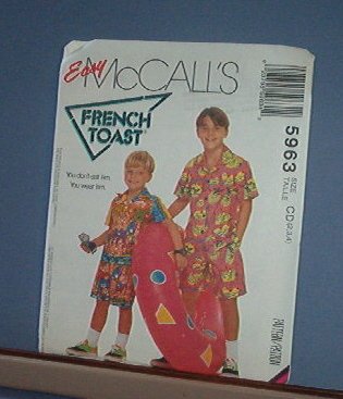 Sewing Pattern McCall's Boy Shirt and Shorts Sizes 2 - 4 Cute
