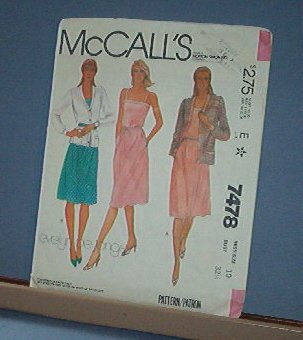 Sewing Pattern McCall's 7478 Summer Dress & Jacket Size 10
