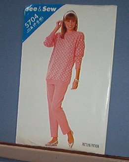Butterick Sewing Pattern Butterick 5704 Topo and Pants Sizes Petite, Small & Medium