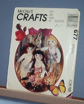 Sewing Pattern, McCall's 677 Ruffles Doll Lingerie & Shoes 22"