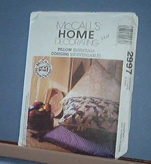 Sewing Pattern McCall's Pillow Essentials 5 styles large square, box bolster, round, cube