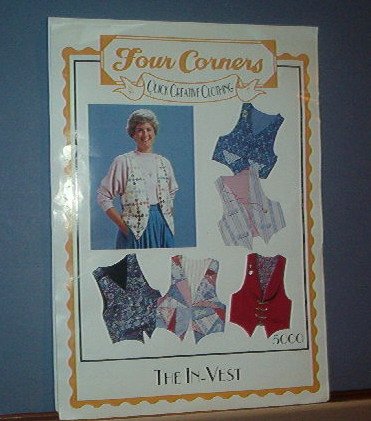 Sewing Pattern Four Corners The In- Vest 6 variations...Size Sm - XLg