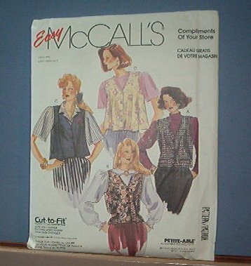 Sewing Pattern McCall's 0021 Four Vests - Size 8 - 18