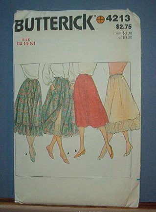 Sewing Pattern Butterick 4213 Skirt and Petticoat - full style - Size 12-16
