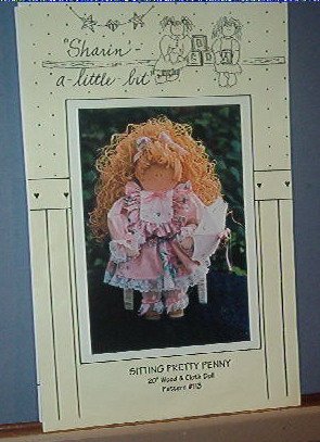 Sewing Pattern Sitting Pretty Peny 20" wood & cloth doll form Sharin a little bit #113