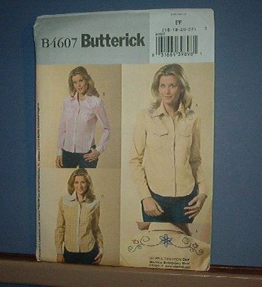 Sewing Pattern: Butterick B4607 Cowboy blouse Size 16-22