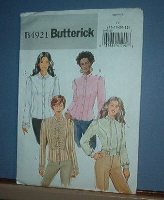 Sewing Pattern: B4921 Butterick Pretty Blouse Size 16 - 22