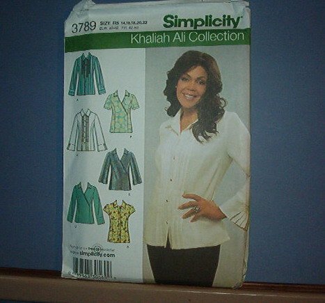 Sewing Pattern: Simplicity 3789 Khaliah Ali Collection 6 styles Pretty Size 14 -22
