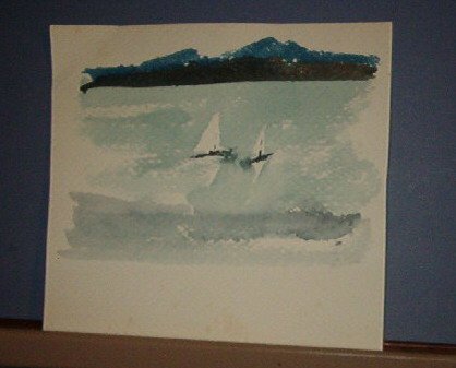 Painting - 6.5 X 7" - two sail boats - Zimmerman