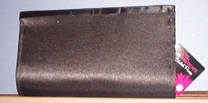 Purse - Black mat satin - 8.75X4.75X1" - small matching coil purse - Bow decoration