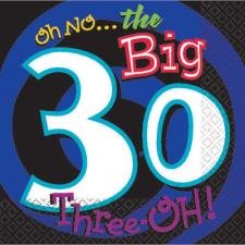 Oh No the Big 30 Beverage Napkins
