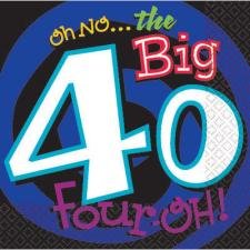 Oh No the Big 40 Beverage Napkins