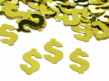 Gold Dollar Sign Confetti