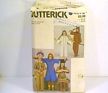Angel Devil Indian Scarecrow Costume Pattern Butterick #4073 Size kids large Cut