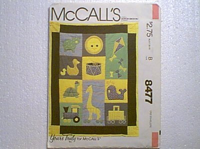Crib Quilt Pillows Baby Infant Bed Set McCalls Pattern 8477 Uncut