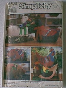 Marjorie Puckett Stuffed Goose Geese Hen Pigs 2 Each Flowers Simplicity Pattern 8538 Uncut